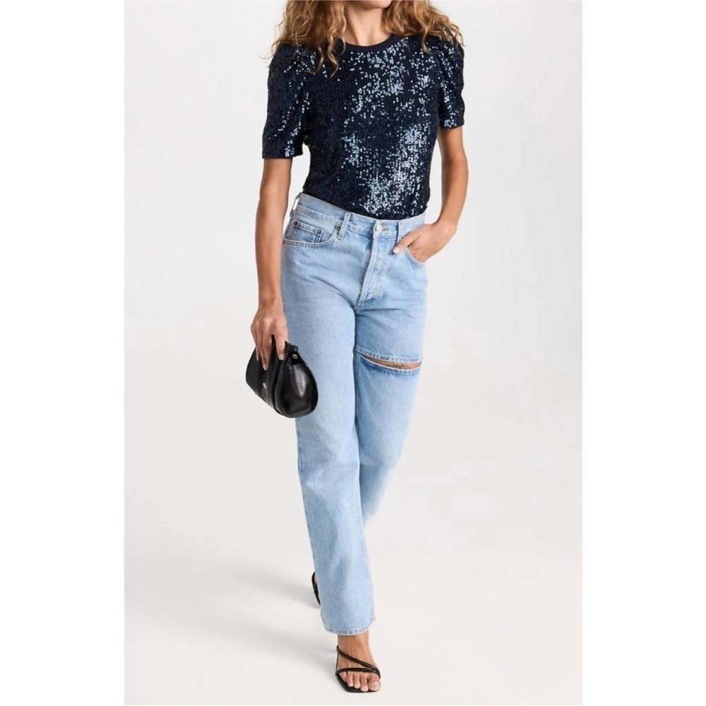 NEW GENERATION LOVE Aleah sequin top in Navy Blue XS